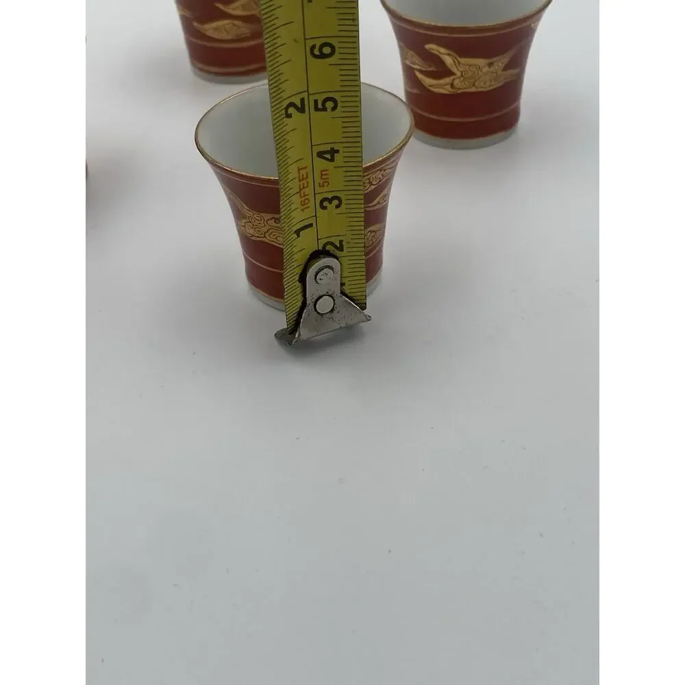 Vintage Japanese Sake Tea Cups Set Of 4 With Hidden Geisha Faces